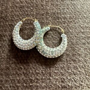 Bling hoop earrings in 14kt gold